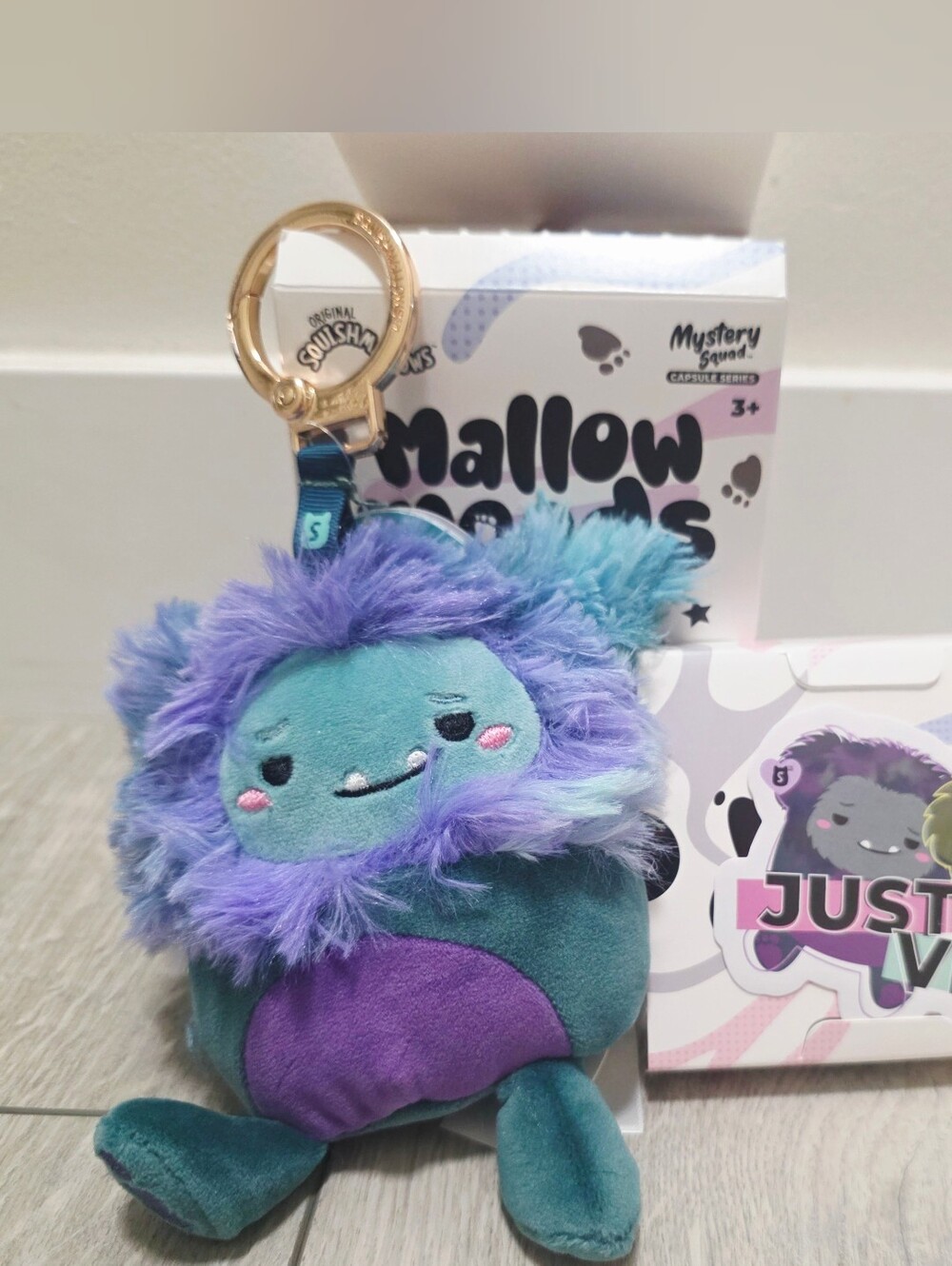 Mallow Moods Squishmallows Mystery Squad Erm the Bigfoot Clip - JT